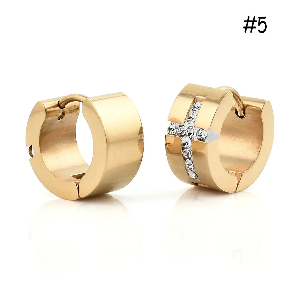 style 5 1 пара, высокое качество, для женщин и мужчин, нержавеющая сталь, кристалл, стразы, серьги-гвоздики, для влюбленных, вечерние серьги под золото - Окраска металла: style 5