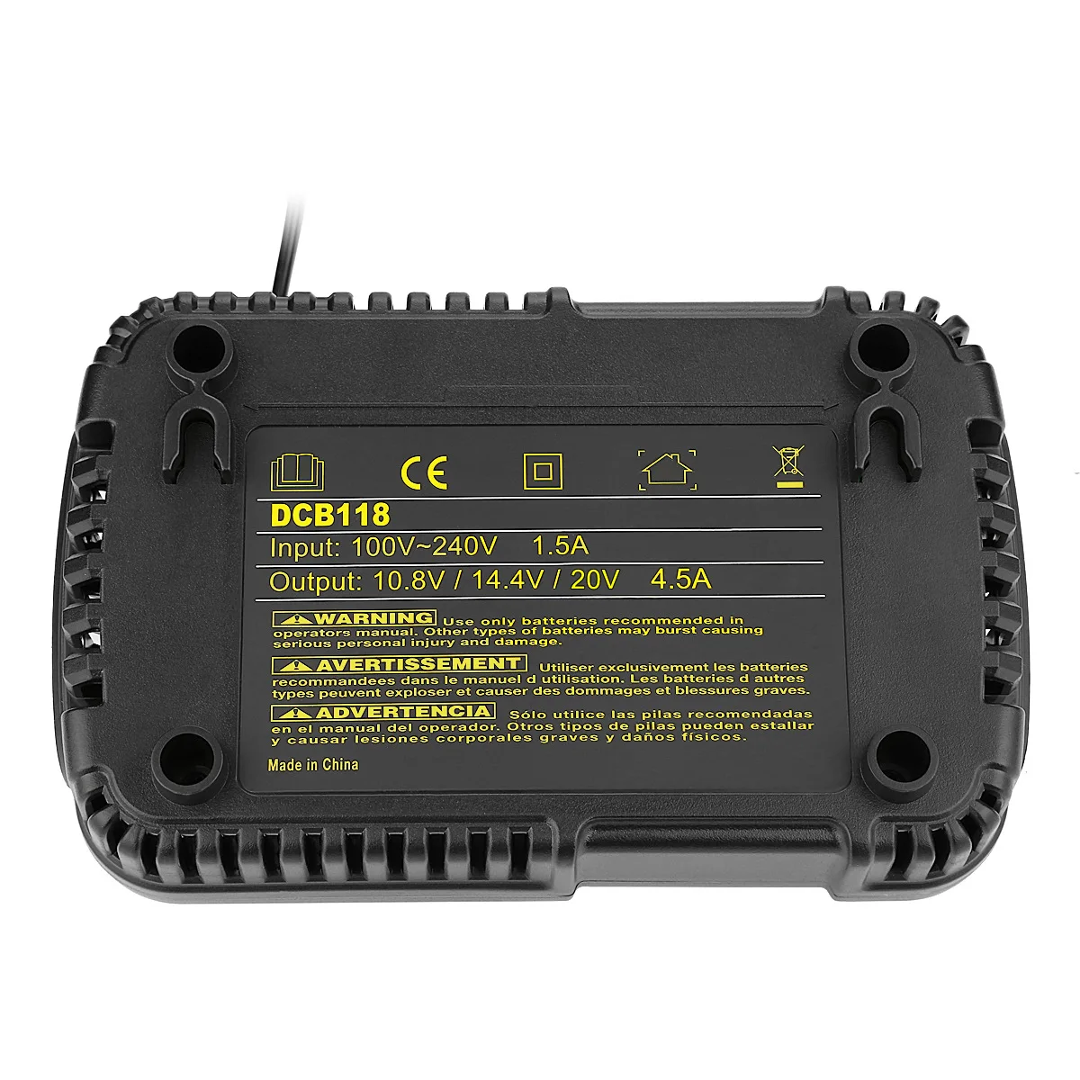 dcb118 li ion battery charger charging 4 5a for dewalt 10 8v 12v 14 4v 18v max 60v dcb101 dcb200 dcb140 dcb105 dcb200 free global shipping