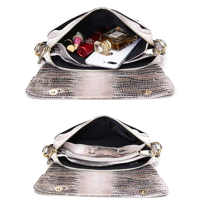 New Leather Bags Women Small Serpentine Bag Luxury Handbags Design Shoulder Fashion With Chain Solid Color Clutch | Багаж и сумки