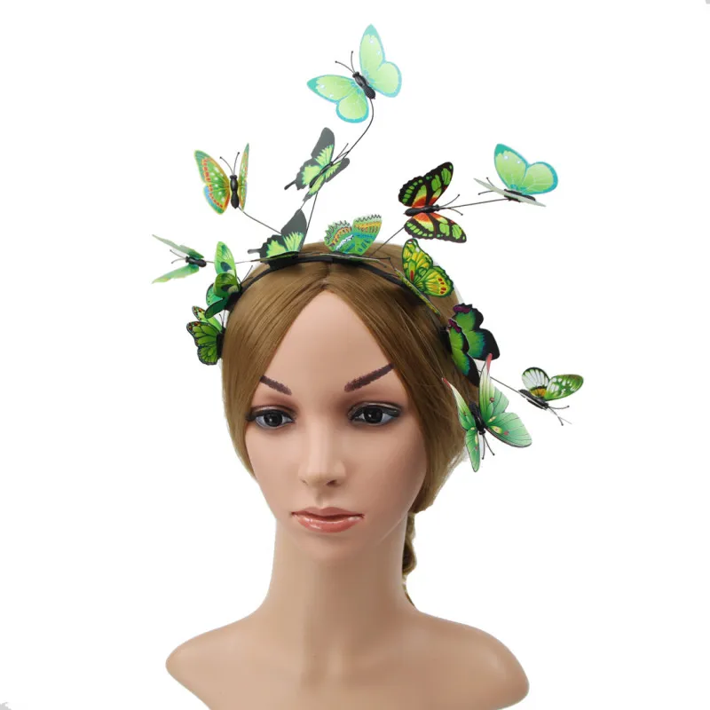 

Kids Festival Colorful Butterfly Hair Hoop Girl Hat Headband Crown Halloween Costume Bohemian Wedding Party Headpiece Accessorie