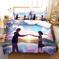 free dropshipping bedding sets duvet cover 1 pillowcase single childrens bedding gife n01 japanese cartoon name