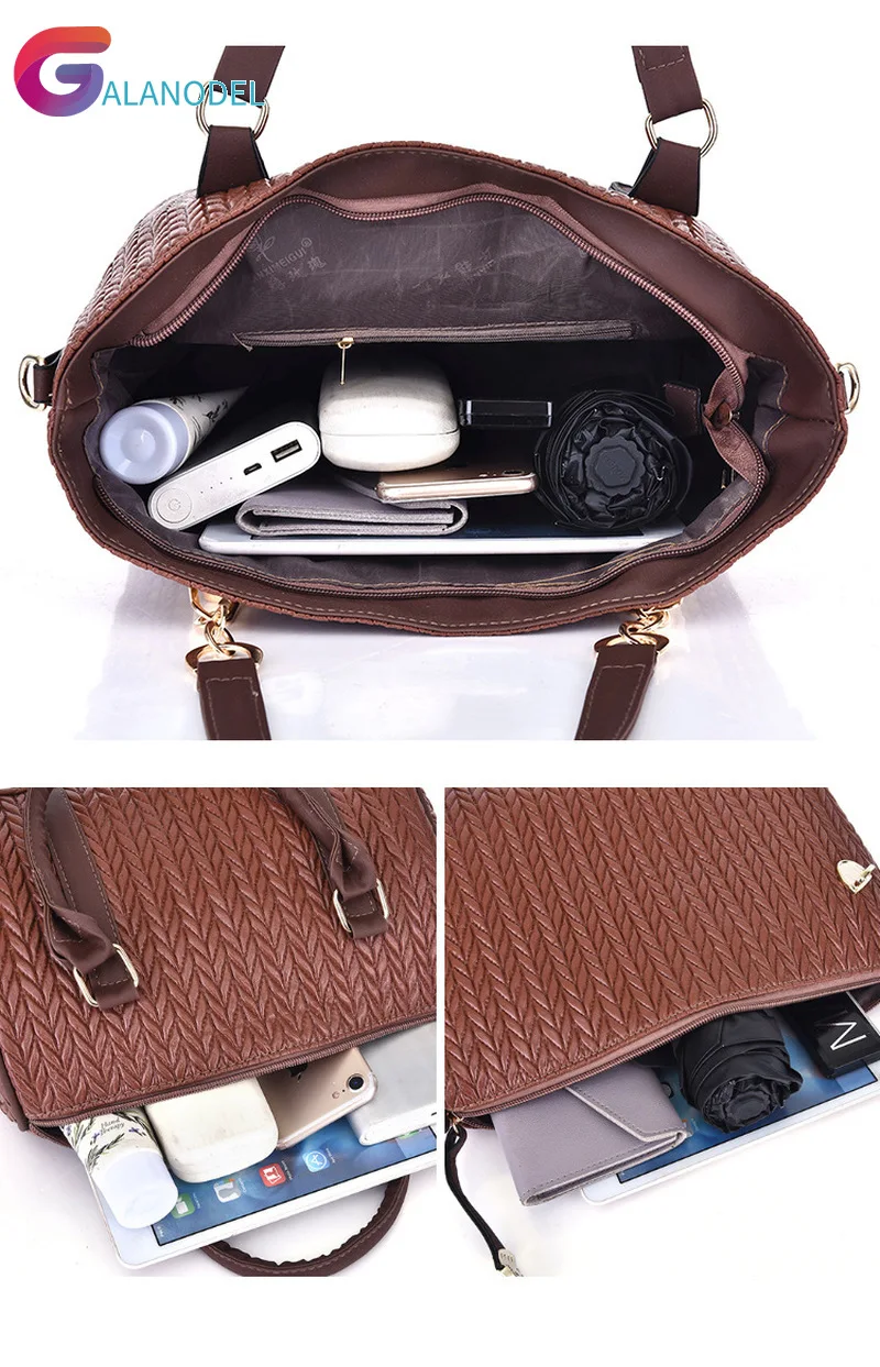 6 шт./компл. женские сумки через плечо с принтом композитные дамские сумочки и