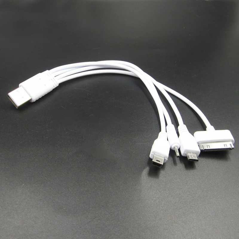 Премиум Белый 4 в 1 Автомобильный Мини USB адаптер зарядное устройство aux кабель 2 0