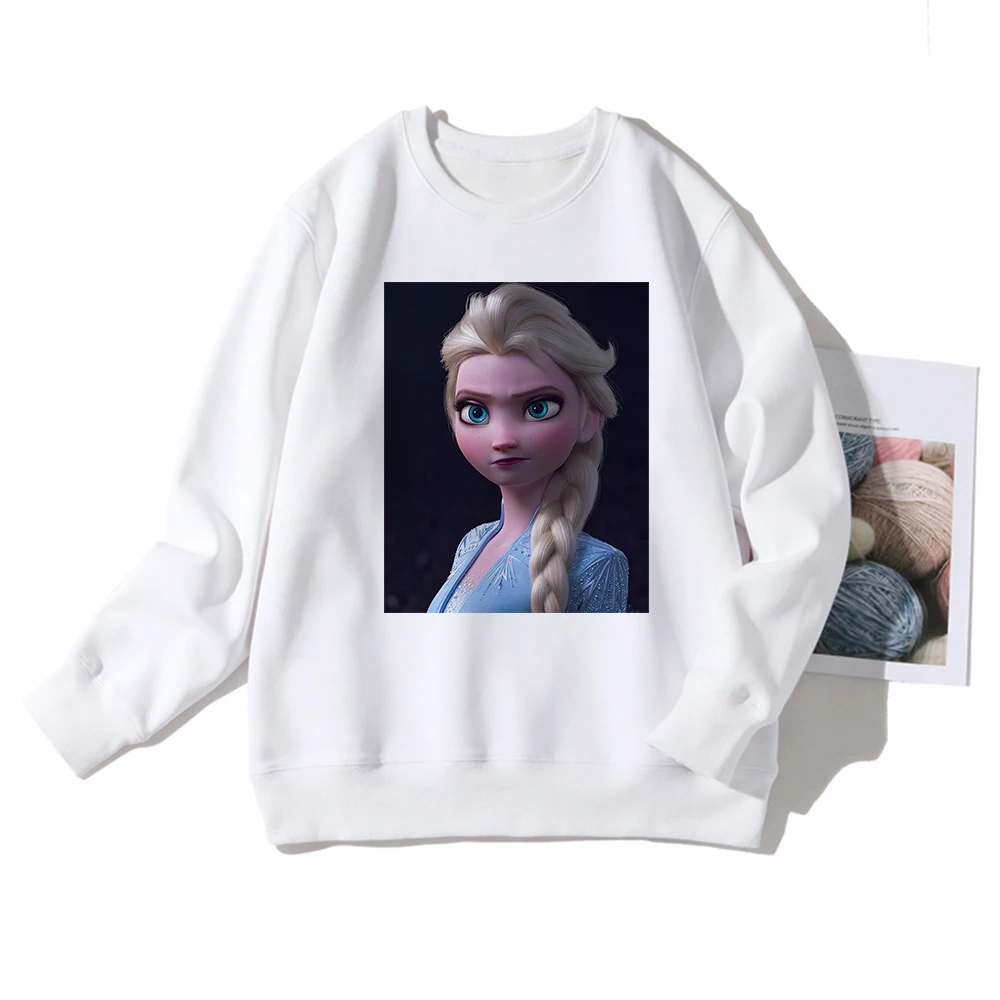 

Disney Animation Exquisite Elegant and reserved Elsa Cute Queen Printed Pullover Streetwear Cartoon Funny Frozen Sweatshirts