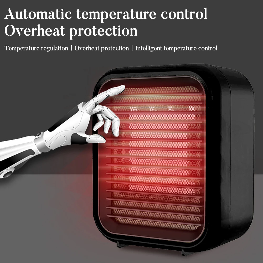 

New Household Electric Heater Space heater 800w High-power Desktop Energy-saving Electric Heating Quickly Heats Up In 3s