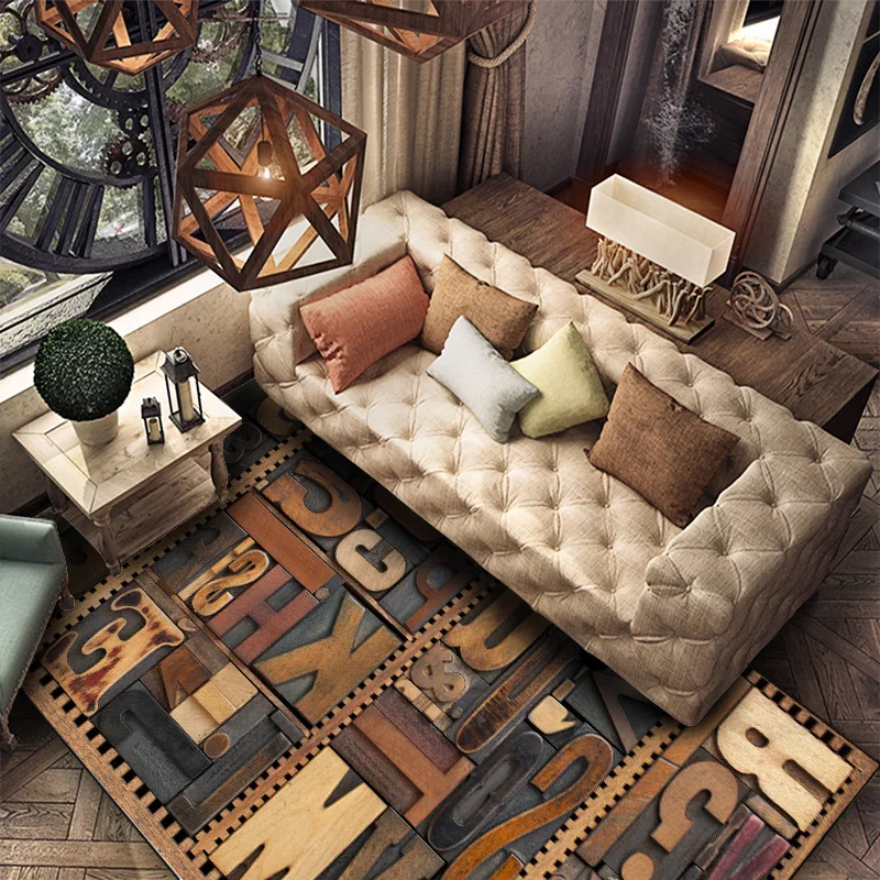 Модный Ретро 3D стерео Деревянный имитация надписи дверной коврик для спальни