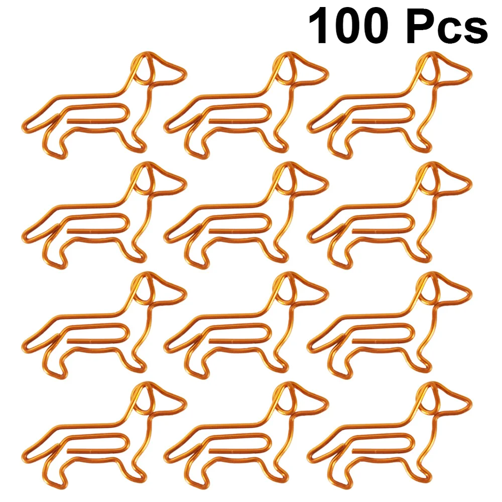 

30Pcs Golden Dachshund Paper Clips Cartoon Paper Clips Creative Customization Special-shaped Gold Paper Clips(Orange)