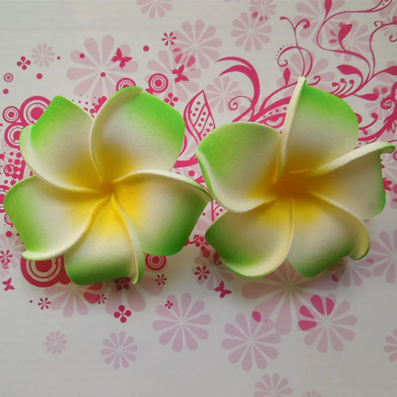 100 шт 4 см EVA Пена Frangipani волосы цветы искусственный Гавайский цветок Плюмерия