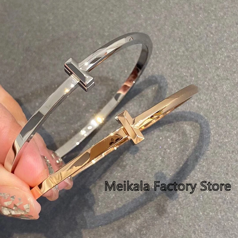 

Оригинальный тонкий женский и мужской браслет-Т-образный из серебра 925 пробы, роскошный серебряный браслет для пар, ювелирные изделия