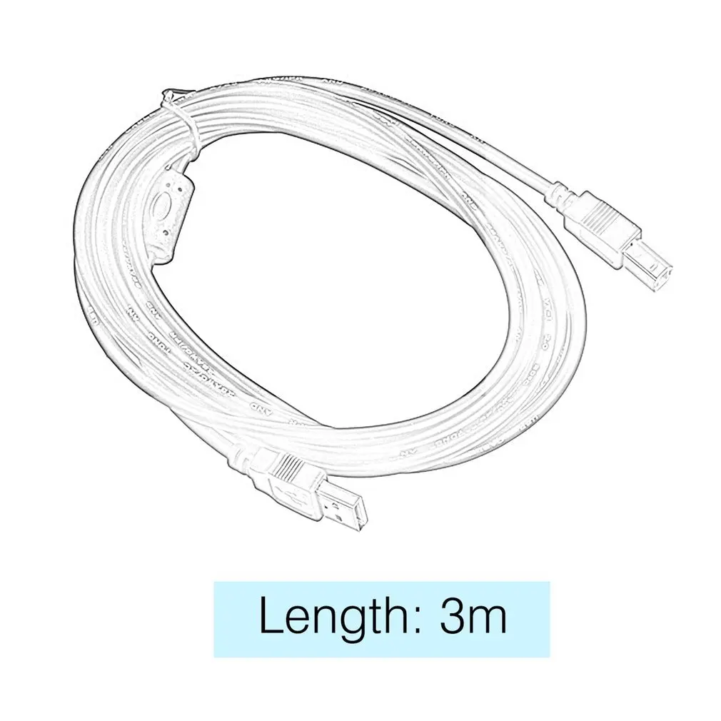 2017 Новый 1 5 м 3 USB 2 0 AM-TO-BM высокоскоростной кабель Свинец A в B длинный черный