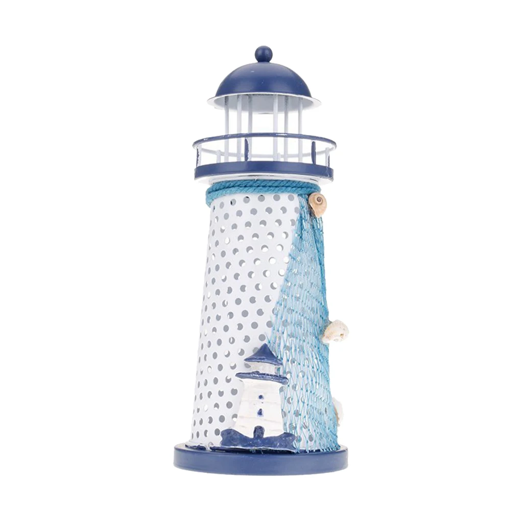 18cm Light House 1 шт. из кованого железа Морской Маяк фонарь подсвечники морская тема домашний кафе Настольный центральный - Цвет: 18cm Light House
