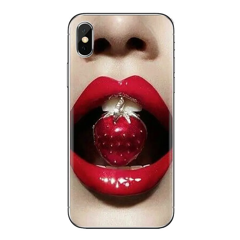 Роскошные Силиконовые чехлы с красными сексуальными губами в Корейском стиле