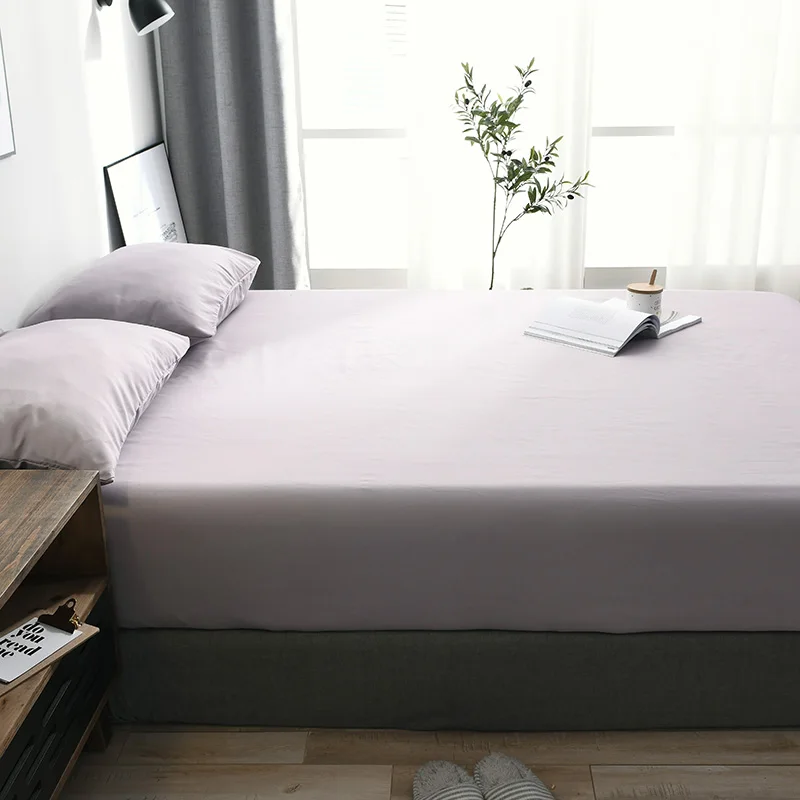 Brushed Mattress Protector Cover Solid Fitted Sheet Protection for Women Men Home Bedding Set Bedclothes White Black Grey Green | Дом и сад