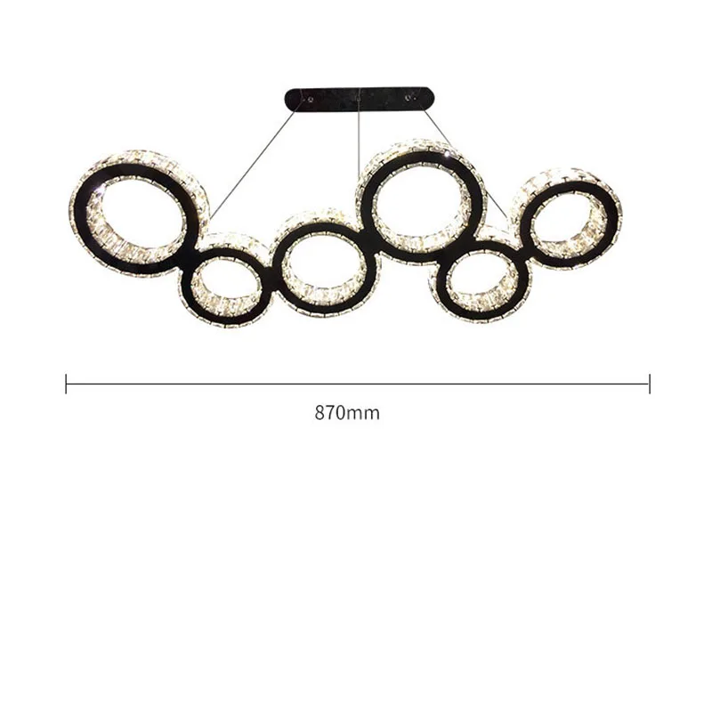 

Modern Luxury Crystal Pendant Light Living Room Dining Room Crystal Stainless Steel Cool Ring Circles Crystal Hanging Light
