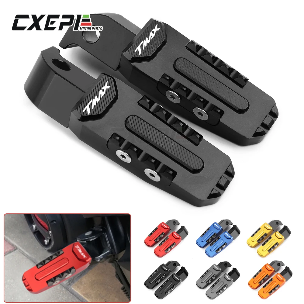 

For Yamaha t max tmax 500 530 dx sx nmax 155 mt07 MT07 MT09 mt 09 Rear Foot pegs Pedal Motorcycle Passenger Footrest Accessories