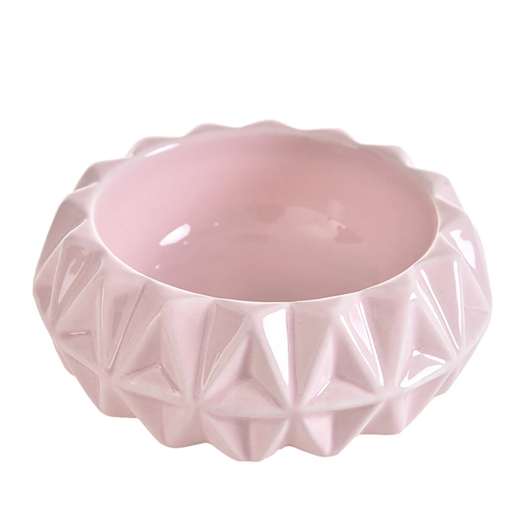Pink Керамические миски для домашних животных, креативный дизайн в форме цветка, миска для воды для домашних животных, кормушка для собак, кошек, кормушек для домашних животных, товары для кормления собак - Цвет: Pink