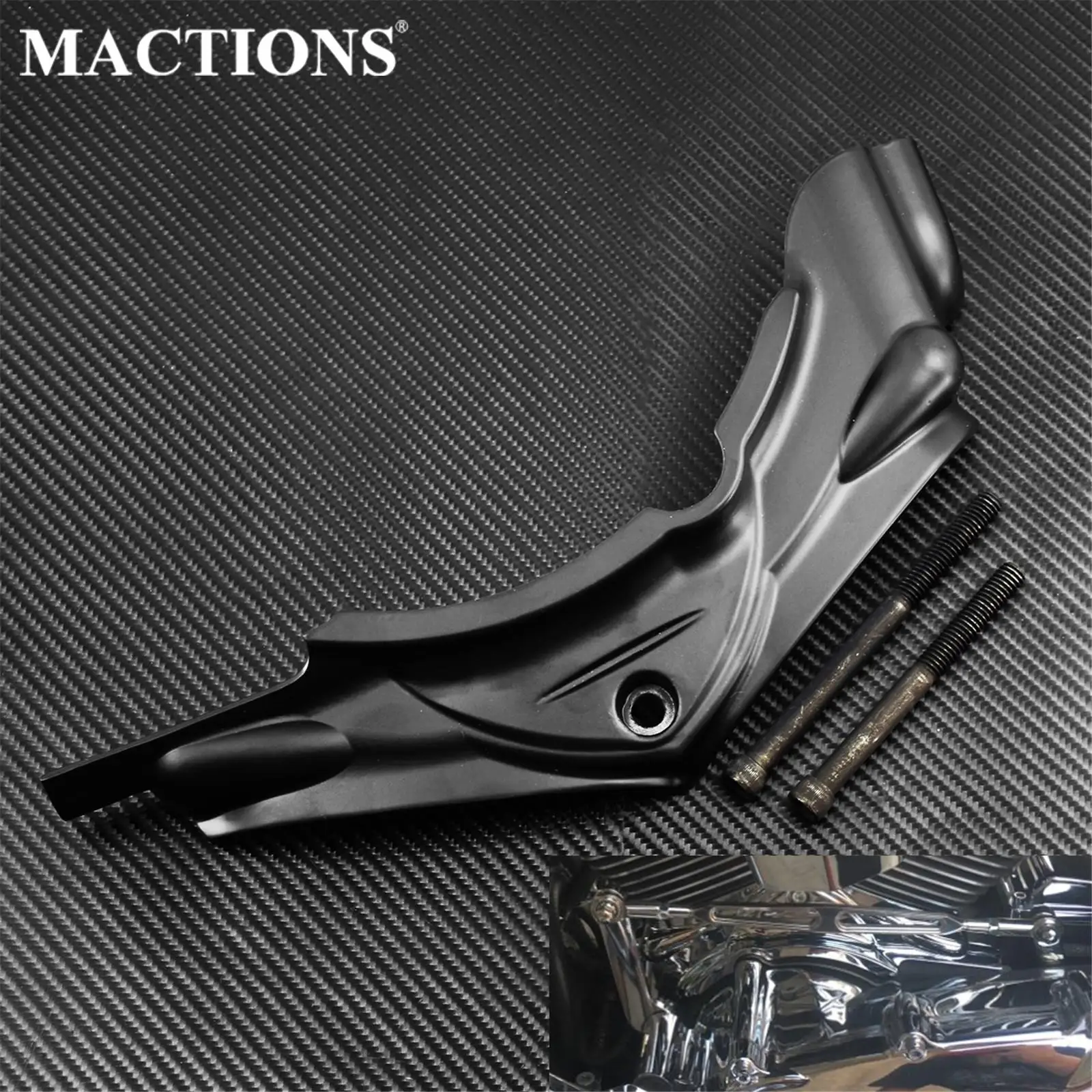 

MACTIONS Black Cylinder Base Side Cover For Harley Dyna 06-16 Touring 07-16 Electra Road Glide Road King Trikes Street Glides