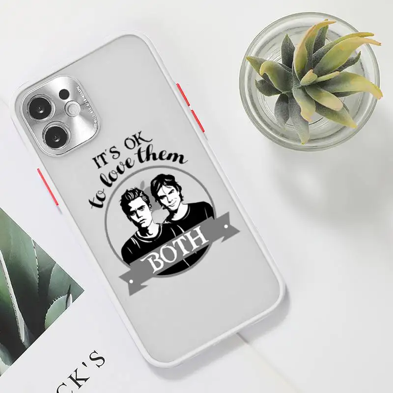

The Vampire Diaries Phone Case For iPhone 12 11 Mini Pro XR XS Max 7 8 Plus X Matte transparent White Cover