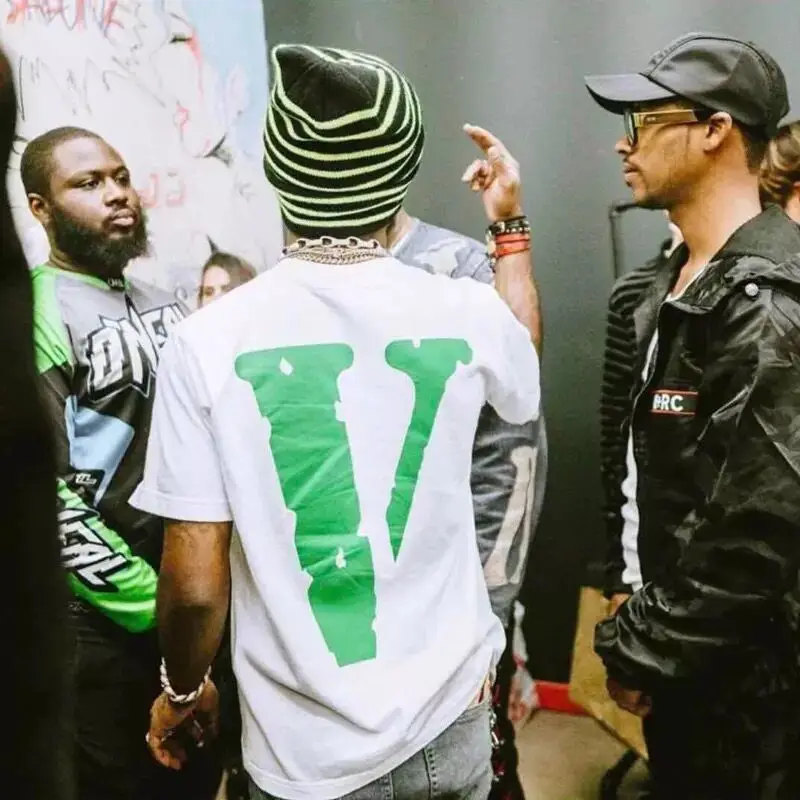 Футболка VLONE Мужская/женская из 100% хлопка уличная одежда брендовая рубашка с