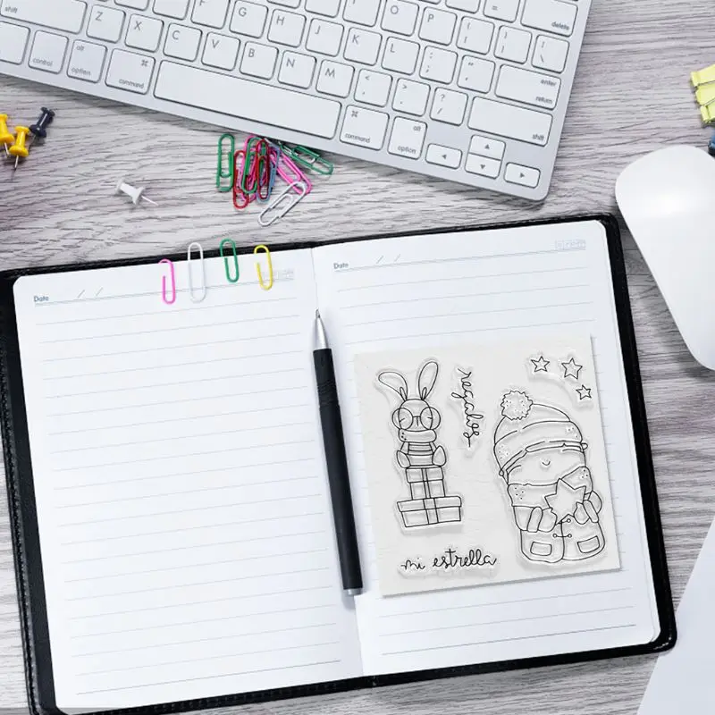 Кролик звезда силиконовый прозрачный печать штамп DIY Скрапбукинг рельефная