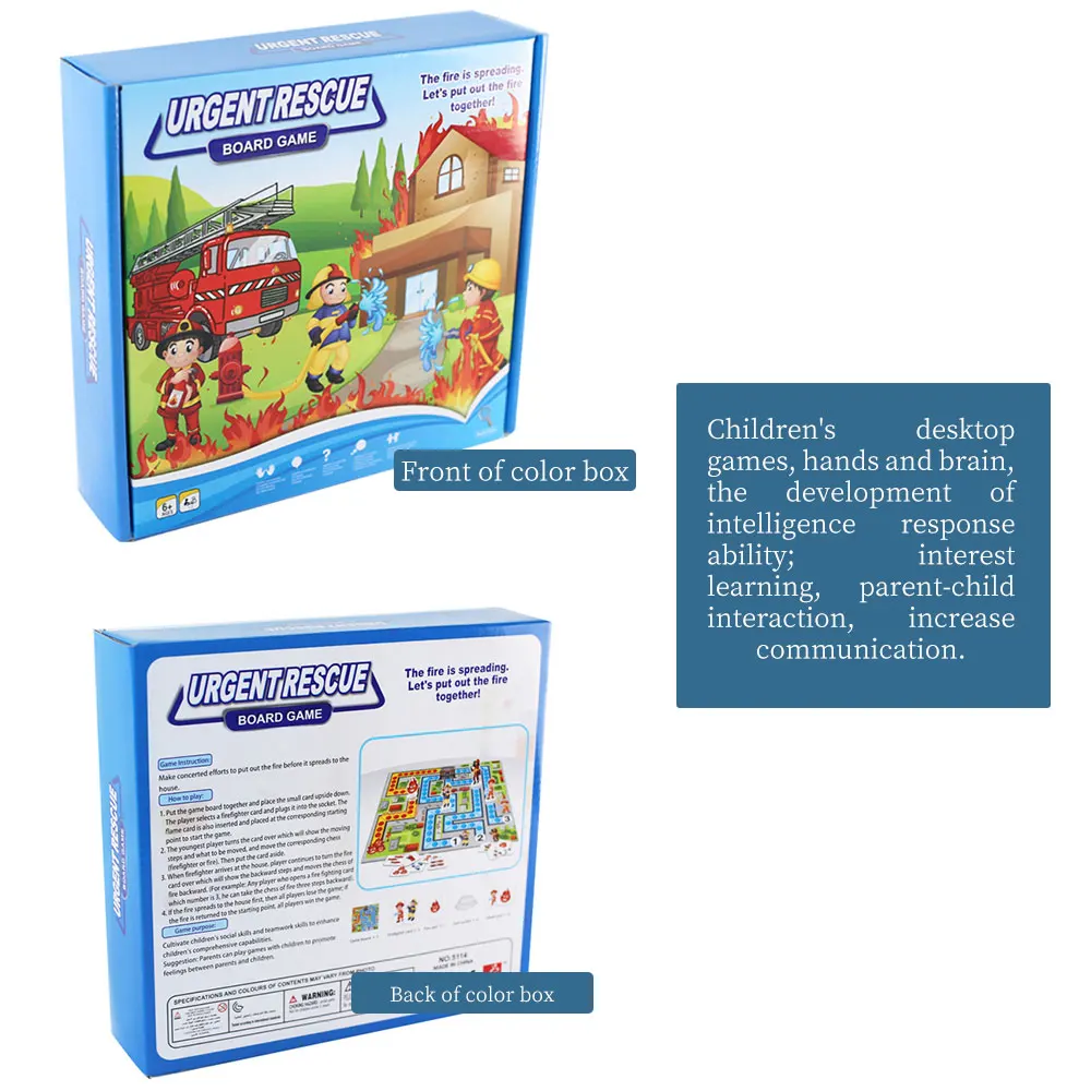 

84pcs/set Emergency Rescue Simulations Toy Fire Fighting Safety Early Education Children's Parent-child Interactive Board Games
