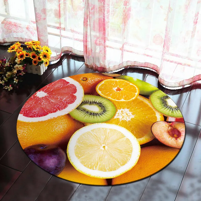 Круглый 3D ковер Zeegle нескользящий для гостиной детской спальни коврик йоги