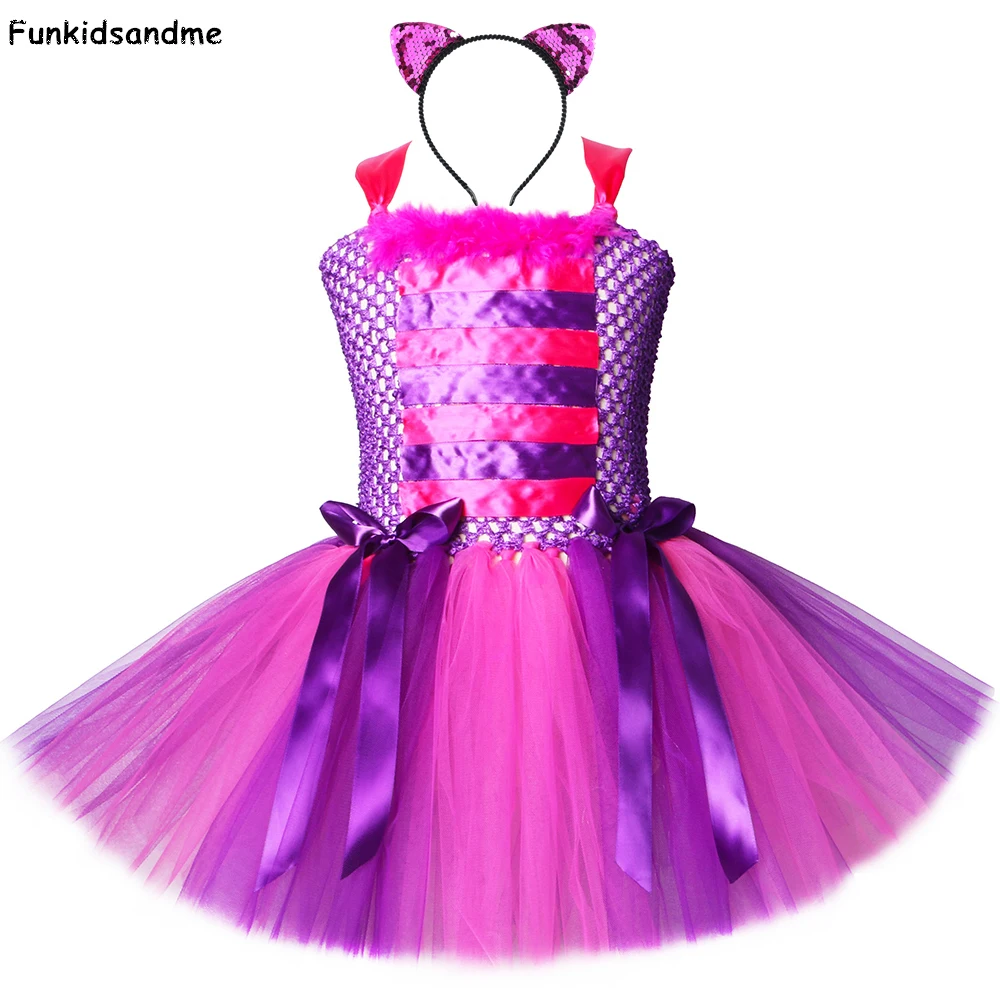 Детское платье-пачка из фатина с рисунком Кота Алисы | Детская одежда и обувь