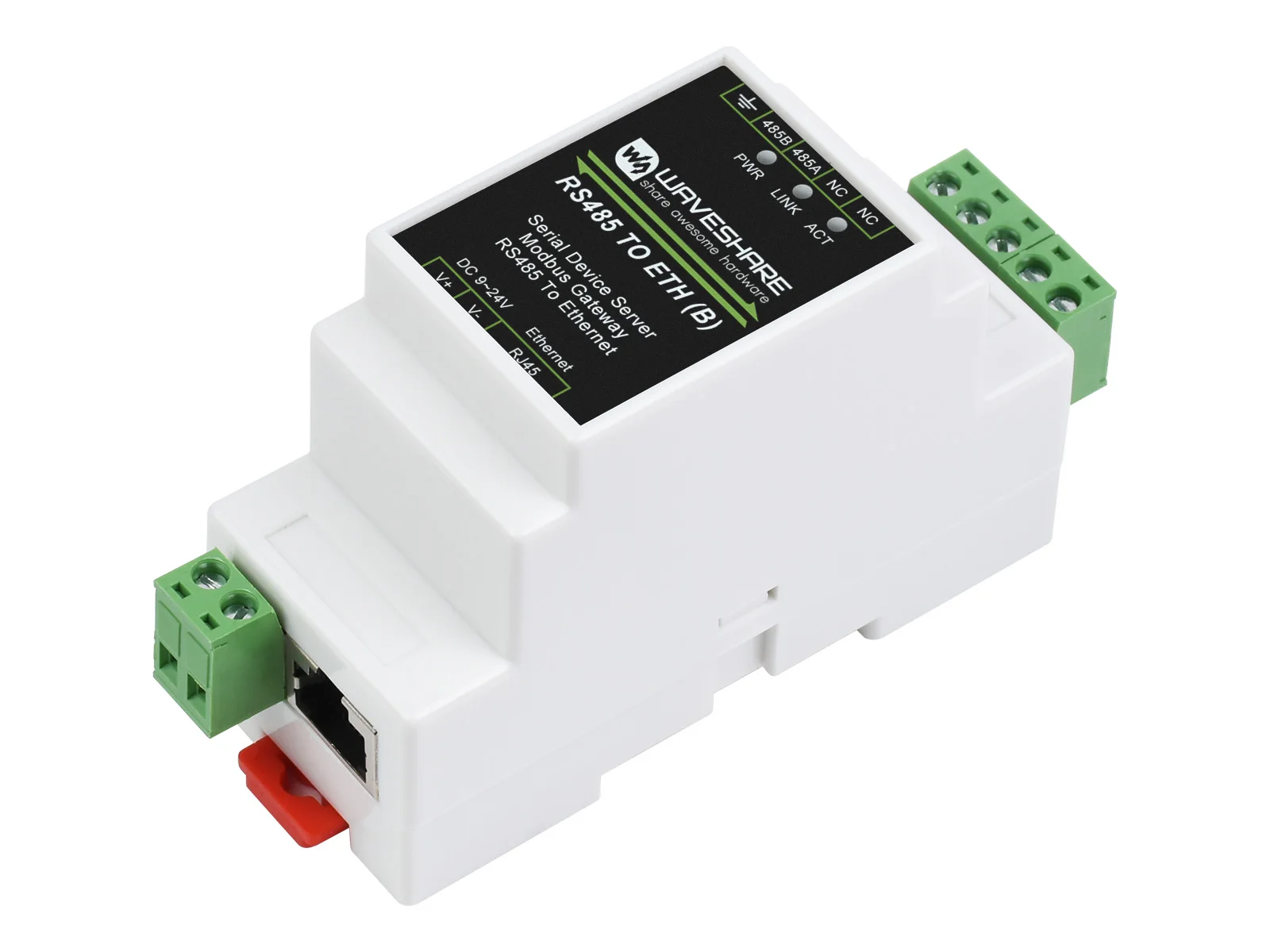 Промышленный последовательный сервер Waveshare RS485 к Ethernet RJ45 TCP/IP последовательному