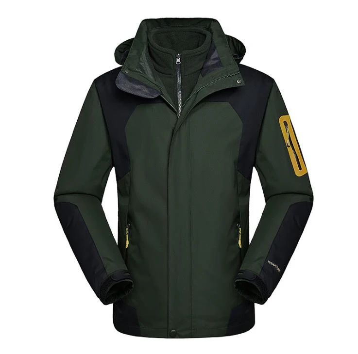 Men Dark Green 5XL Женская и мужская осенне-зимняя теплая одежда водонепроницаемая Лыжная походная куртка 3 в 1 треккинговые ветрозащитные для восхождения пальто - Цвет: Men Dark Green