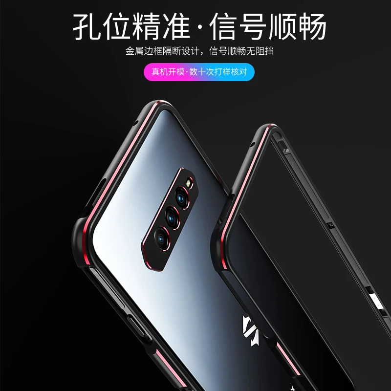 

For Black Shark 4 Pro Case Metal Bumper Aluminum Frame Phone Cover BlackShark 4 Pro Shockproof Case Metal Camera Protective film
