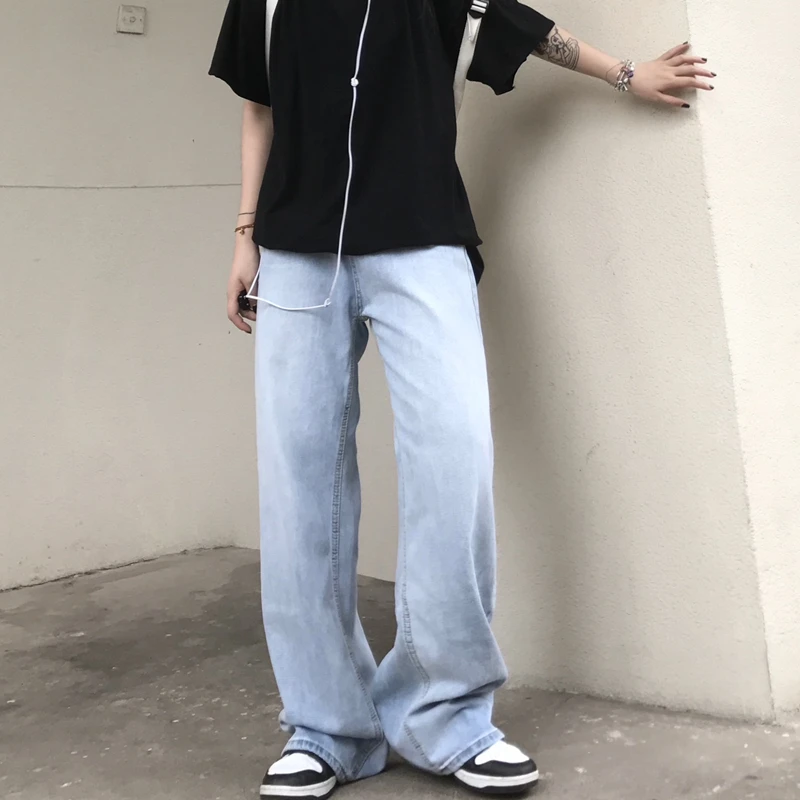 

Women Jeans 2021 Summer New Baggy Streetwear Casual Wide Leg High Waist Trouser Harajuku Vintage Straight Jeans Mom Denim Pants