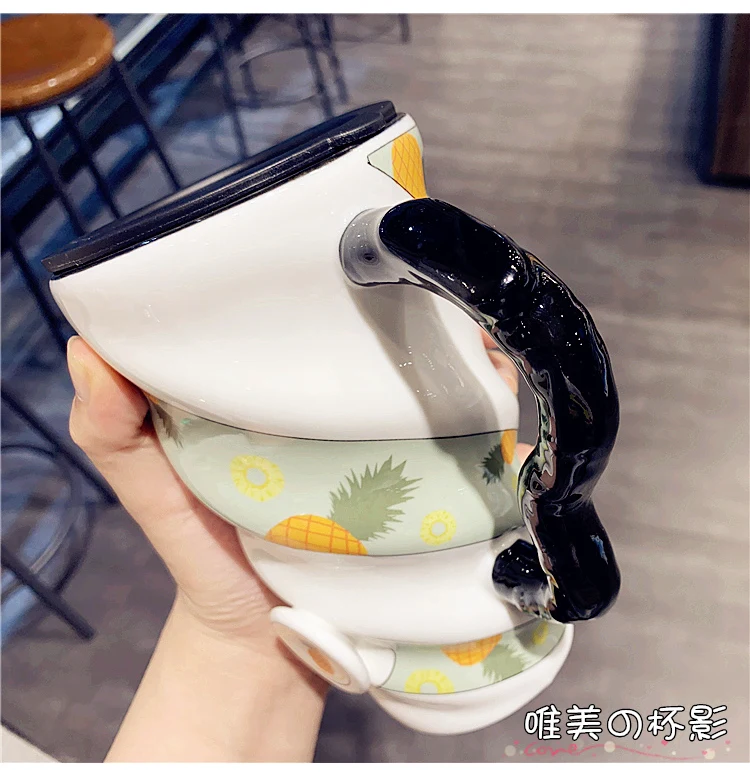 Корейские современные кофейные кружки забавная Милая кружка для воды клубника