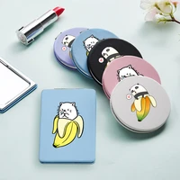 cartoon cute banana portable folding makeup mirror with double side for girls magnifying compact pocket cosmetic vanity mirrors