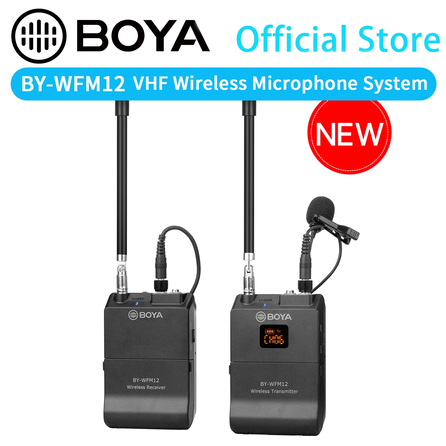 BOYA BY WFM12 VHF Беспроводная микрофонная система для IOS Android смартфонов видео DSLRs