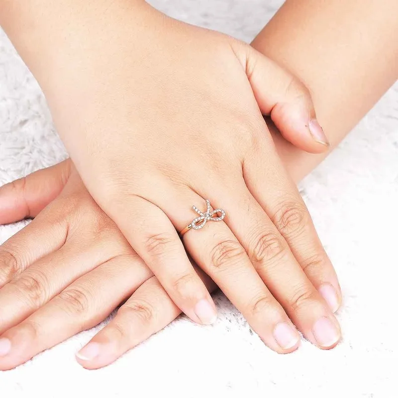 18 К Желтое золото AAA циркон ожерелье Кольца Ювелирные наборы для женщин лук форма