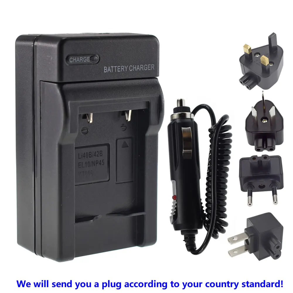 2X литий-ионным Батарея + Зарядное устройство для цифровой камеры Olympus Li-40B Li-42B Nikon