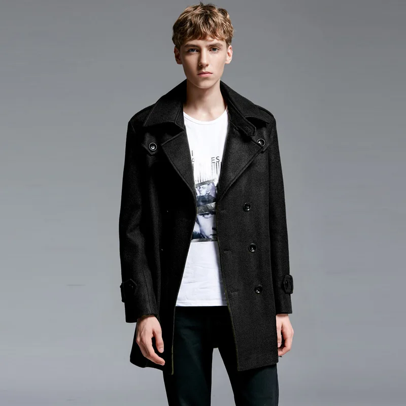 

Chaojue medium long woolen overcoat for men's fall and winter 2018 new woolen overcoat large size 11171