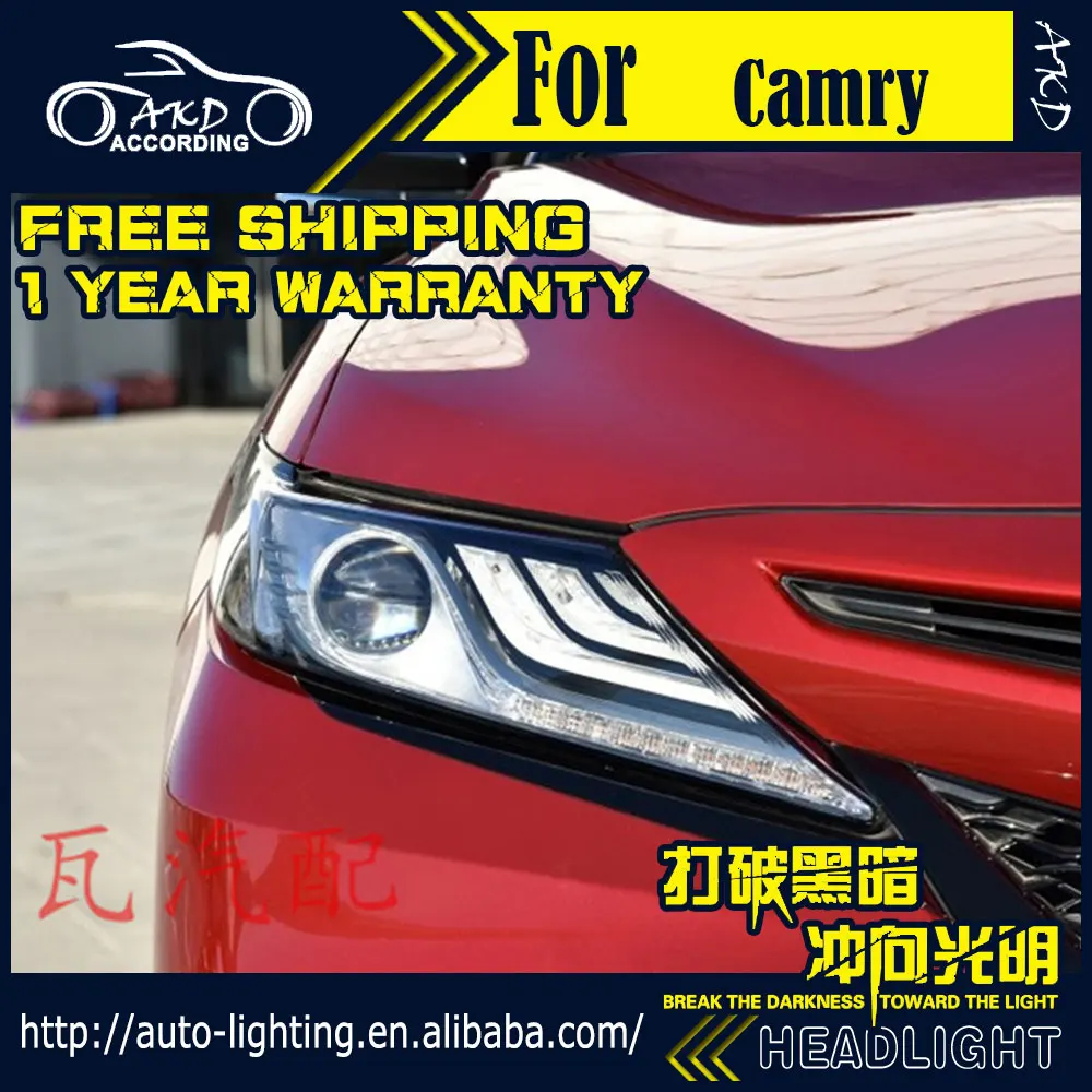 AKD Автомобильная Стайлинг для Toyota светодиодная фара дальнего света Camry 2018 2019
