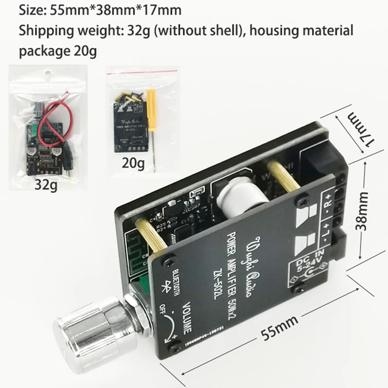 Bluetooth 5 0 беспроводной аудио цифровой усилитель мощности стерео плата 50Wx2 Amp Amplificador ZK 502L|Операционные