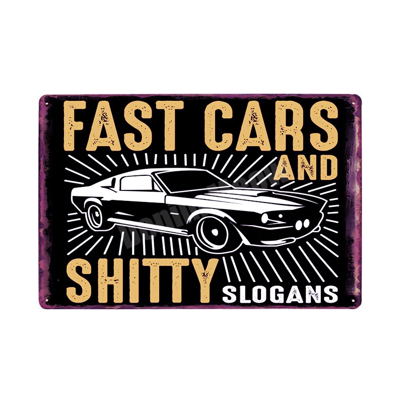 N Fix Cars Plaque Shabby Chic Metal Tin Signs Classic Car Wall Art Poster Advertising Plates Bar Garage Vintage Home Decor MN117 - Цвет: N