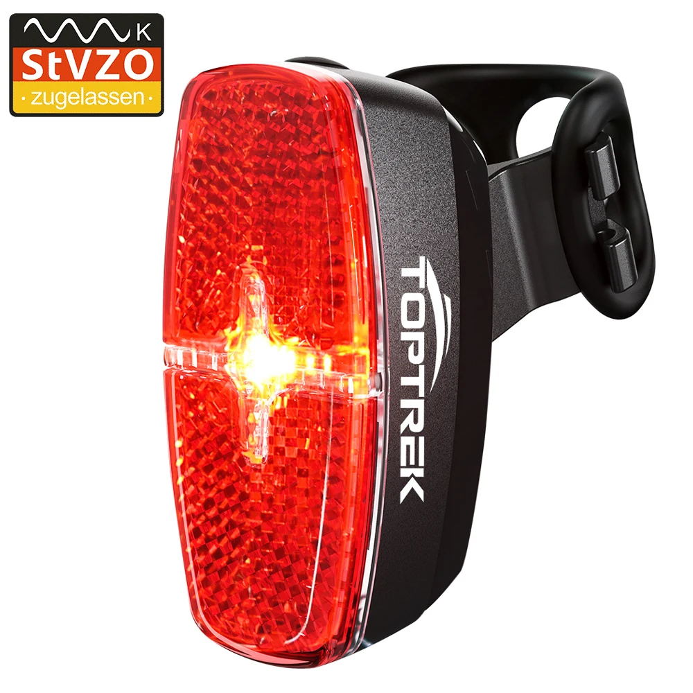 

Toprek Bicycle Rear Light LED Taillight with Reflector Safety Warning Bike Tail Light IPX4 Waterproof Reflectors for Bicycle