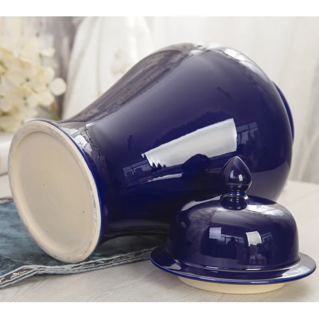 Большая напольная ваза 60 см Однотонные голубые азиатские банки для дужек