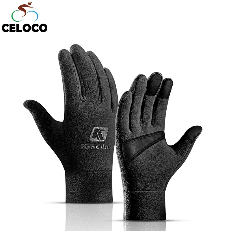 Winter Hiking Cycling Gloves Warmer Velvet Fulll Finger Sports Touch Screen Gloves Thermal Motorcycles Bicycle Gloves