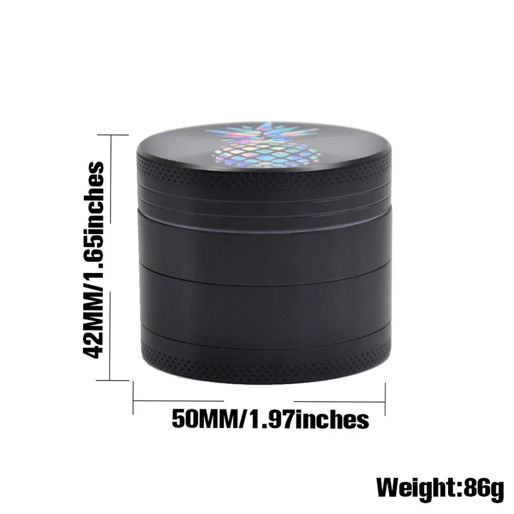 Сплав цинка цвет ананас травы мельница 50 мм 4 слоя с острыми зубами травяная