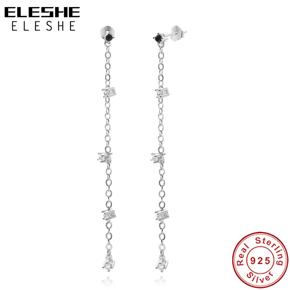 Женские серьги-подвески из серебра 925 пробы с фианитами | Украшения и аксессуары