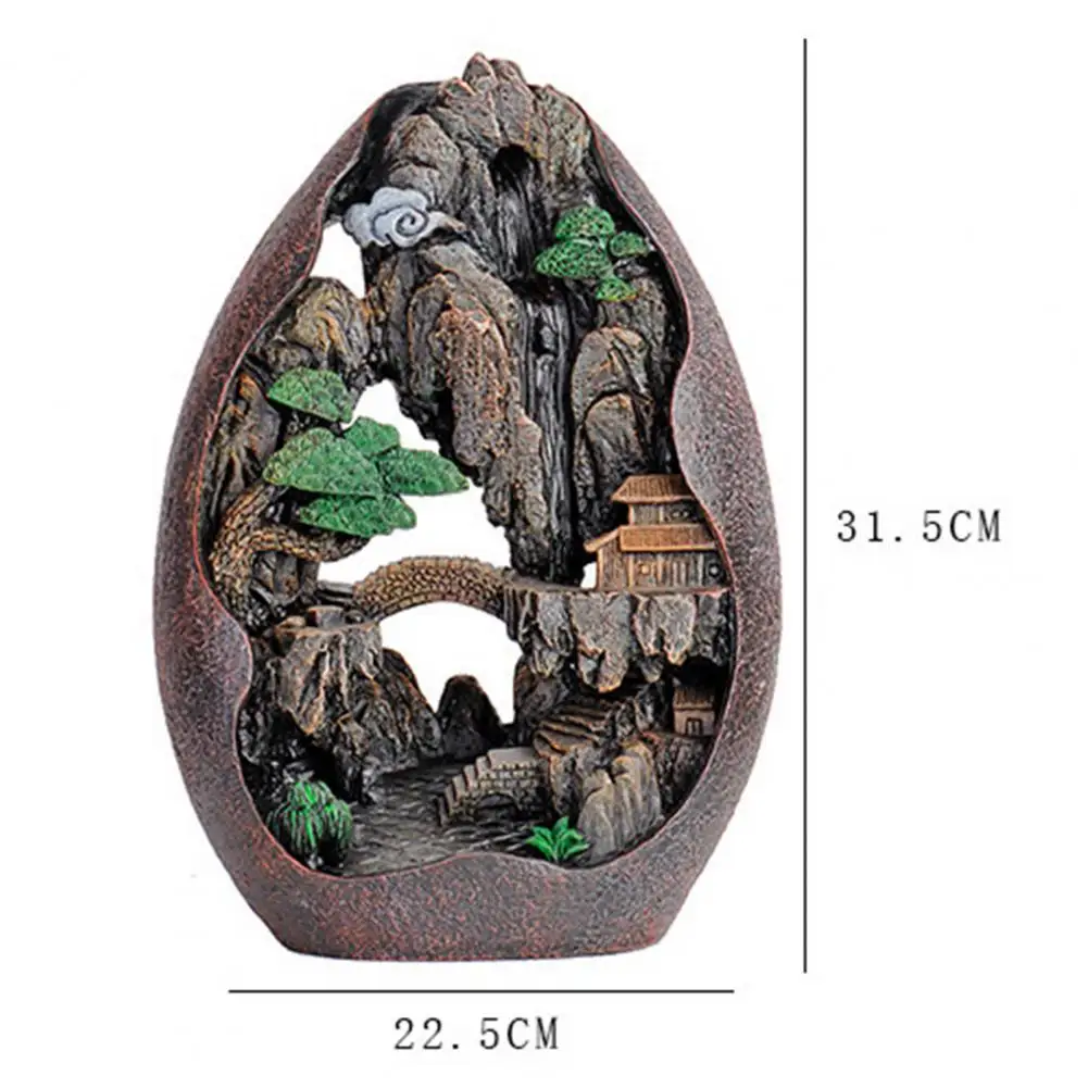 

Mountain River Shape Teahouse Waterfall Backflow Incense Burner Ceramic Censer