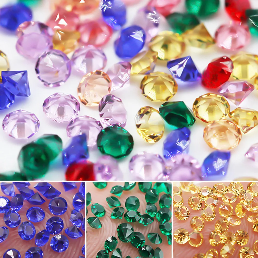 

New 1000pcs-10000pcs Pointback Acrylic Crystals Stones 3mm Shine Resin Strass Beads Glue On Rhinestones for Nails Garment Gems