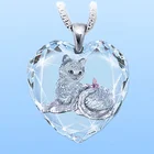 Женское ожерелье с подвеской в виде кошки, серебристого цвета