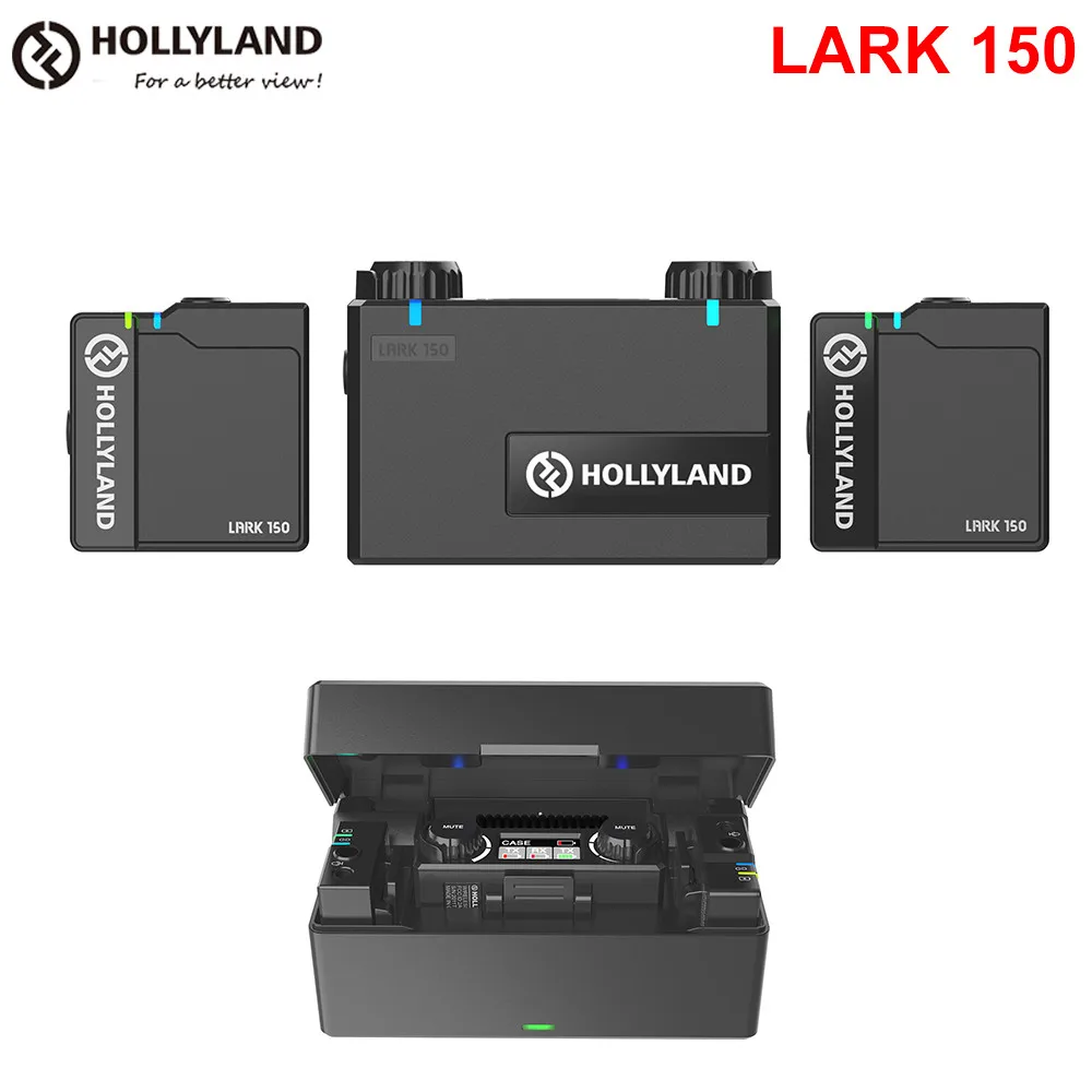 

Hollyland Lark 150 Wireless Microphone System RX TX Kit Portable Mini Lapel Microphone Mic for DSLR Camera iPhone Android Phones