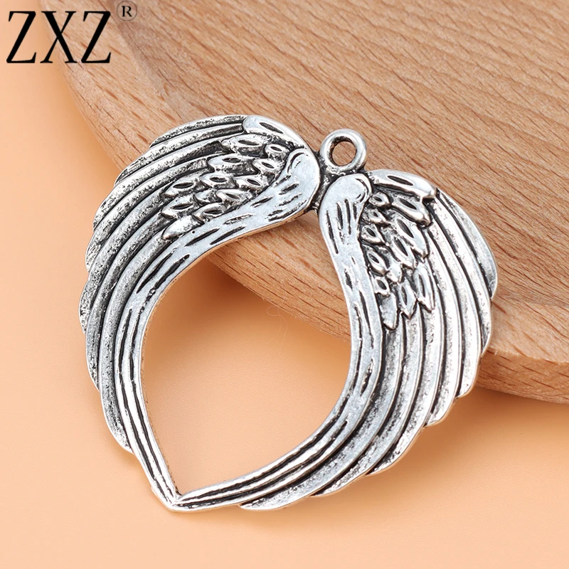 ZXZ 5 шт крылья Ангела перья Подвески для ожерелья ювелирных изделий 45x44